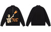 Hip Hop Sweatshirt Hoodie Streetwear Hip Hop Skull Skeleton Print Half Zipper Stand Collar Pullover Harajuku Punk Gothic Hoodies