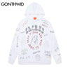 Hip Hop Sweatshirt Hoodie Streetwear Vintage Retro Graffiti Print Gothic Hood Sweatshirts 2023 Men Harajuku Cotton Pullover Male