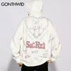 Hip Hop Sweatshirt Hoodie Streetwear Vintage Retro Graffiti Print Gothic Hood Sweatshirts 2023 Men Harajuku Cotton Pullover Male