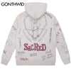 Hip Hop Sweatshirt Hoodie Streetwear Vintage Retro Graffiti Print Gothic Hood Sweatshirts 2023 Men Harajuku Cotton Pullover Male
