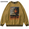 Hip Hop Sweatshirt Hoodie Vintage Graphic Letter Print Sweatshirts 2023 Harujuku Retro Cotton Loose Distressed Wash Sweatshirts