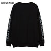 Hip Hop Sweatshirt Streetwear Grunge Skull Skeleton Print Punk Gothic Pullover 2023 Harajuku Casual Loose Hoodie Couple