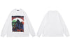 Hip Hop Sweatshirt Streetwear Mens Skull Skeleton Print Punk Gothic Crewneck Pullover 2023 Harajuku Cotton Loose Hoodie
