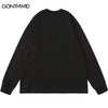 Hip Hop Sweatshirt Streetwear Mens Skull Skeleton Print Punk Gothic Crewneck Pullover 2023 Harajuku Cotton Loose Hoodie