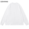 Hip Hop Sweatshirt Streetwear Mens Skull Skeleton Print Punk Gothic Crewneck Pullover 2023 Harajuku Cotton Loose Hoodie