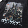 Hip Hop T-Shirt Japanese Samurai Cartoon Print Long Sleeve Streetwear Tshirt Men Harajuku Casual Cotton Distressed Wash Shirts