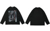Hip Hop T Shirt Streetwear Vintage Graphic Pring Long Sleeve Tshirt Harajuku Casual Cotton Punk Gothic Tee Shirts Men Loose Tops