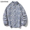 Hip Hop Thick Shirt Shirts Streetwear Mens Geometric Pattern Long Sleeve Button Up Shirt 2023 Harajuku Casual Loose Shirts Male