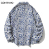Hip Hop Thick Shirt Shirts Streetwear Mens Geometric Pattern Long Sleeve Button Up Shirt 2023 Harajuku Casual Loose Shirts Male
