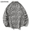 Hip Hop Thick Shirt Shirts Streetwear Mens Geometric Pattern Long Sleeve Button Up Shirt 2023 Harajuku Casual Loose Shirts Male
