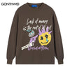 Hip Hop Tshirt Streetwear Graffiti Letter Print Long Sleeve T-Shirt 2023 Harajuku Casual Cotton Tee Shirts Tops Couple