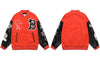 Hip Hop Varsity Baseball Bomber Jacket Streetwear Embroidery Furry Patchwork Color Block Jackets Harajuku Casual College Coat