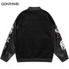 Hip Hop Varsity Baseball Bomber Jacket Streetwear Embroidery Furry Patchwork Color Block Jackets Harajuku Casual College Coat