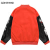 Hip Hop Varsity Baseball Bomber Jacket Streetwear Embroidery Furry Patchwork Color Block Jackets Harajuku Casual College Coat