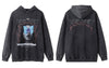 Hip Hop Vintage Hoodie Sweatshirt Y2K Grunge Butterfly Print Heavy Hooded Harajuku Punk Gothic Washed Pullover Washed Streetwear