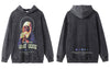 Hip Hop Vintage Hoodie Sweatshirt Y2K Grunge Streetwear Virgin Mary Skull Skeleton Print Punk Goth Hooded Harajuku High Street