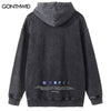Hip Hop Vintage Hoodie Sweatshirt Y2K Grunge Streetwear Virgin Mary Skull Skeleton Print Punk Goth Hooded Harajuku High Street