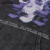 Hip Hop Vintage Hoodie Y2K Skull Skeleton Print Punk Gothic Sweatshirt Streetwear Harajuku Loose Washed Pullover Hooded