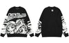Hip Hop Vintage Sweater Y2K Mens Retro Knitted Japanese Style Anime Cartoon Jumpers 2023 Harajuku Autumn Casual Pullover