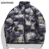 Hip Hop Winter Jacket Parkas Streetwear Tie Dye Camouflage Padded Coat Mens Harajuku Casual Thick Warm Jackets Outwear