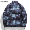 Hip Hop Winter Jacket Parkas Streetwear Tie Dye Camouflage Padded Coat Mens Harajuku Casual Thick Warm Jackets Outwear