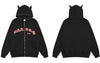 Hip Hop Zip Up Hoodie Sweatshirt Jacket Y2K Grunge Harajuku Vintage Letter Print Hooded Coat Cotton Loose Zipper Tops
