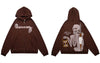Hip Hop Zip Up Hoodie Sweatshirt Jacket Y2K Grunge Vintage Embroidery Skull Skeleton Hooded Coat Harajuku Cotton Punk Gothic Top