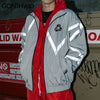 Hip Hop Zip Up Windbreaker Track Jacket Streetwear Reflective Stripe Zipper Waterproof Coat 2023 Mens Autumn Bomber Jacket Black