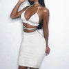Sexy Women Sequin Dresses Bandage Style Solid Color Halter Belt Sleeveless Clubwear Women Mini Dresses Hot Selling