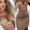 Sexy Women Sequin Dresses Bandage Style Solid Color Halter Belt Sleeveless Clubwear Women Mini Dresses Hot Selling