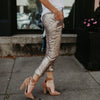 Hirigin Women Casual Sequin Glitter Skinny Pencil Pants High Waist Stretch Slim Pencil Trousers Joggers