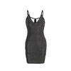 Women's Fitted Detail Back Detail Fitted Sleeveless Evening Short Dress