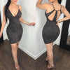Women's Fitted Detail Back Detail Fitted Sleeveless Evening Short Dress