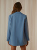Holiwind 2023 Spring Italian Cities Blazer Blue Blazer Jacket Long Sleeve Double Button Notch Lapels