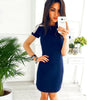 Hollow Out Bow Pockets Lace Patchwork Summer Dress Women's Fashion Batwing Sleeve O-Neck Casual Loose Mini Dresses 2022