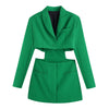 Hollow Out Waist Blazer Jacket Sexy Office Laidies Long Sleeve Bodycon Outwear Women Summer Robe Chemise Femme Chic Coat Abrigo