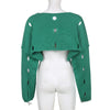 Hollowed Out Green Y2K Short Sweaters Preppy Style Knit Pullover Long Sleeve Oversized Sweater Autumn Winter Crop Top Streetwear