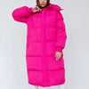 Hooded Winter Long Down Jacket Women Padded Parkas Outerwear Long Down Coat Solid Puffer Jacket Streetwear With Zipper