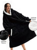 Hoodies Blanket with Sleeves Women Flannel Giant TV Blanket Winter Oversized Fleece Hoodies Sweatshirt Long Plush Warm Blanket