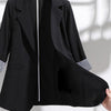 Hot！3/4 Sleeve Striped Patchwork Cuff Pockets 2023 Blazer Woman Jacket Lapel Single Button Thin Suit Coat Workwear