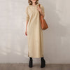 Dresses For Women Winter 2022   Temperament Loose Dress With Hooded Collar Simple Khaki Pure Color Long Sleeve