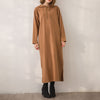 Dresses For Women Winter 2022   Temperament Loose Dress With Hooded Collar Simple Khaki Pure Color Long Sleeve
