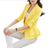 Hot Fashion Jacket Blazer Women Suit Foldable Long Sleeves Lapel Coat Candy Color Blazer Single Button  Blazers Jackets