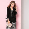 Leopard Patchwork Slim Fit Medium Length Women Blazer Long Sleeve Double Breasted Office Lady Qualities Coats