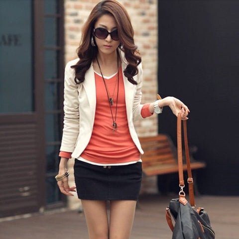 Hot Fashion Women Blazer 4 colors slim Coats short designer  Jacket Long Sleeve One Button Suit Ladies