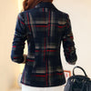 Women Plaid Print Jacket Suit Slim Business Jacket Ladies Talever Autumn Blazer Jackets Office Work Suit