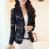 Women Plaid Print Jacket Suit Slim Business Jacket Ladies Talever Autumn Blazer Jackets Office Work Suit
