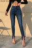 High Waist Skinny Jeans High Stretch Dark Blue Denim Clothes Female Pencil Pants Plus Split Jeans for Woman Summer Trousers