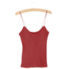 Hot Knit Tank Tops Women Camisole Vest Simple Stretchable V Neck Slim Sexy Straps Tank