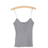 Hot Knit Tank Tops Women Camisole Vest Simple Stretchable V Neck Slim Sexy Straps Tank